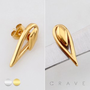 GOTHIC SCULPTURAL TEARDROP 316L SURGICAL STEEL EARRING